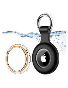 Soporte Airtag Impermeable IPX8 xiwxi con Llavero Negro