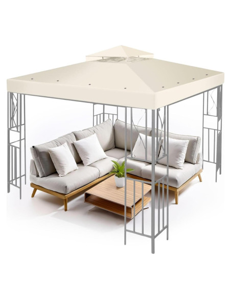Cubierta de Reemplazo para Gazebo Flexzion 3.66m x 3.66m Marfil Cubierta de Reemplazo para Gazebo Flexzion 3.66m x 3.66m Marfil