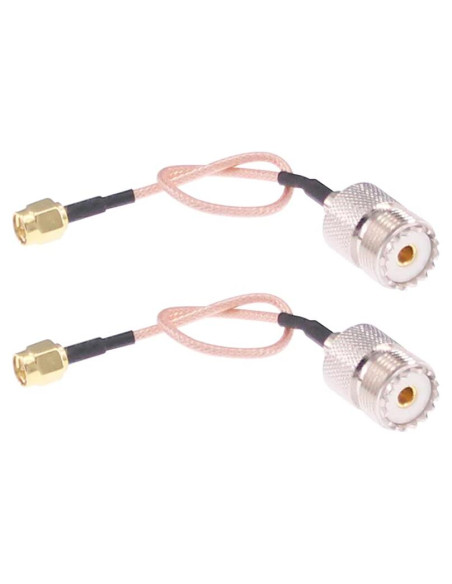Cable Coaxial RF SMA Macho a UHF SO-239 Hembra 15cm 2pcs Cable Coaxial RF SMA Macho a UHF SO-239 Hembra 15cm 2pcs