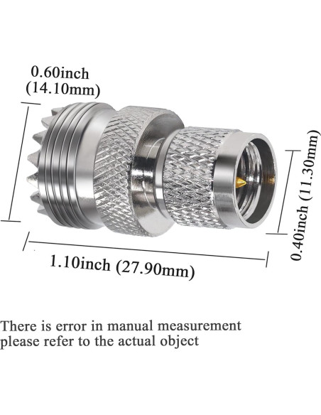 Conector Coaxial Mini UHF Macho a UHF Hembra Tuolnk 2 Piezas Conector Coaxial Mini UHF Macho a UHF Hembra Tuolnk 2 Piezas