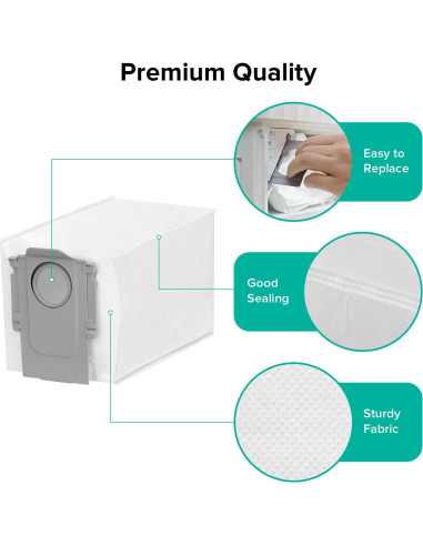 Bolsas de Desecho Roborock para Aspiradoras 3 Paquetes 2.7L