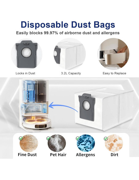 20 Piezas Accesorios para Aspiradora Robot Dreame L10s Pro Ultra 20 Piezas Accesorios para Aspiradora Robot Dreame L10s Pro Ultra