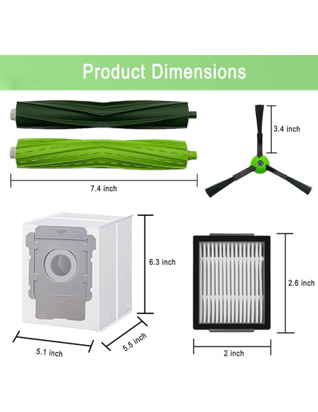 Repuestos iRobot Roomba MalhSlix: 2 Cepillos, 6 Filtros, 6 Bolsas Repuestos iRobot Roomba MalhSlix: 2 Cepillos, 6 Filtros, 6 Bolsas