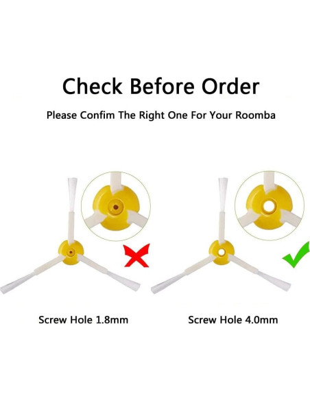 Paquete de 2 Cepillos Laterales 3 Brazos TODOO para i-Robot Roomba Paquete de 2 Cepillos Laterales 3 Brazos TODOO para i-Robot Roomba