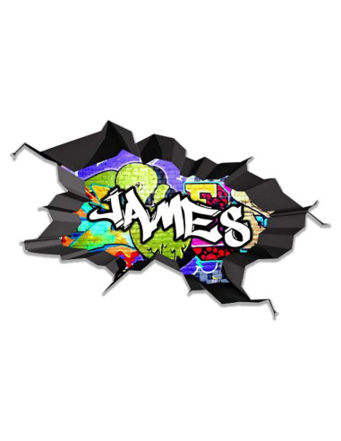 Calcomanía de Pared 3D Personalizada MySticky - Graffiti Negro