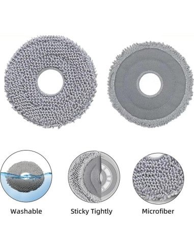 10 Almohadillas de Mopa Roborock Qrevo Curv y Edge - Microfibra