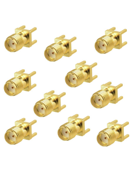10 Conectores SMA Femeninos Montaje PCB Niquelado 50 Ohm 10 Conectores SMA Femeninos Montaje PCB Niquelado 50 Ohm