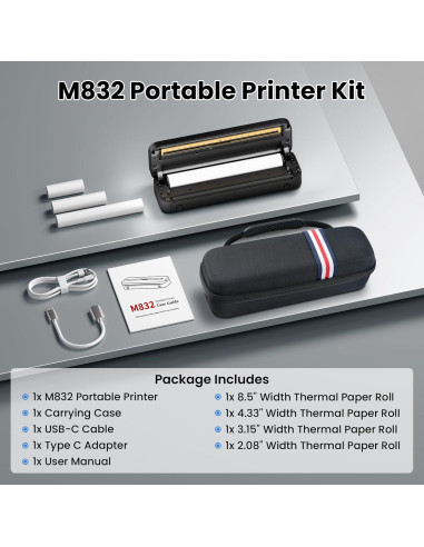 Impresora Portátil Phomemo M832 Térmica Bluetooth Sin Tinta