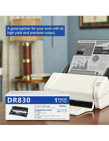 Unidad de tambor DR830 Negro OBUWEU 16000 páginas compatible