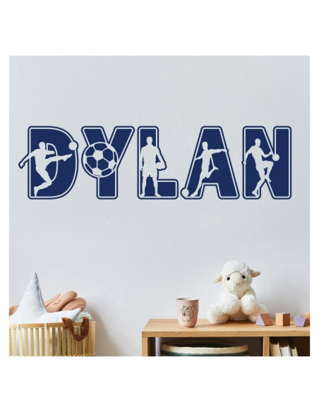 Calcomanía de Pared Vinilo Personalizada Fútbol Azul Marino Calcomanía de Pared Vinilo Personalizada Fútbol Azul Marino