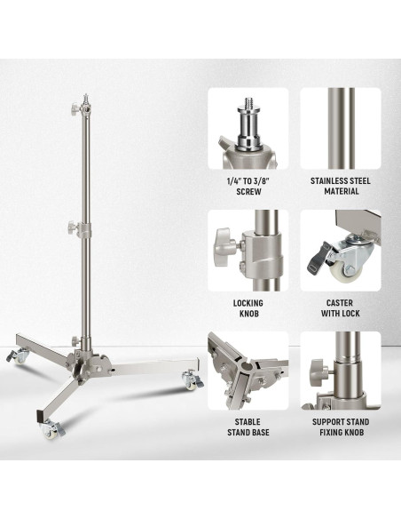 Soporte de Luz NEEWER ST98SS con Ruedas, Altura 0.98m, 10kg Soporte de Luz NEEWER ST98SS con Ruedas, Altura 0.98m, 10kg