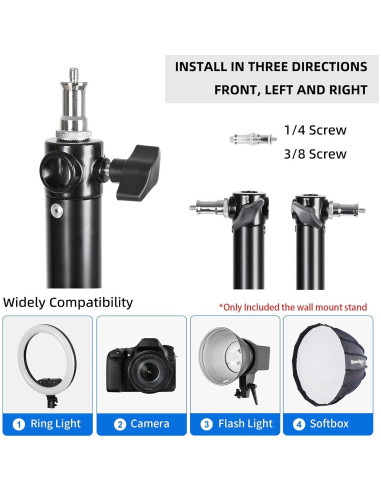 Soporte de Pared Ajustable LTRINGYS para Luz de Anillo 130cm