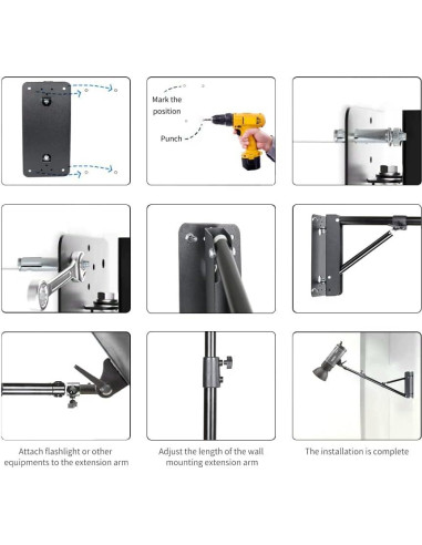 Soporte de Pared Ajustable LTRINGYS para Luz de Anillo 130cm