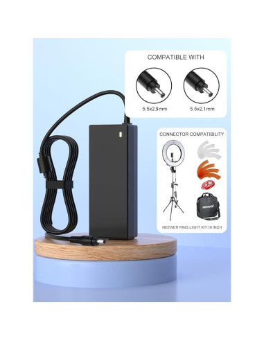 Cable de Alimentación 15V 5A para Luz de Anillo Neewer 14/18"