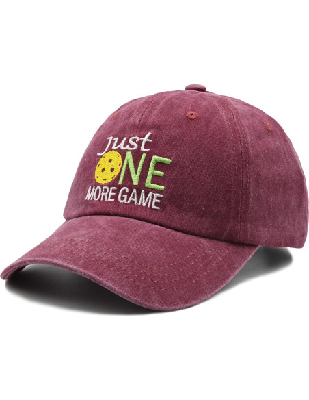 Gorra de Pickleball Ajustable Bordada 100% Algodón Roja Gorra de Pickleball Ajustable Bordada 100% Algodón Roja