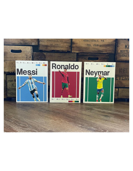 Lona Enmarcada de Fútbol Messi, Ronaldo, Mbappé, Neymar - Decoración de Pared Lona Enmarcada de Fútbol Messi, Ronaldo, Mbappé, Neymar - Decoración de Pared