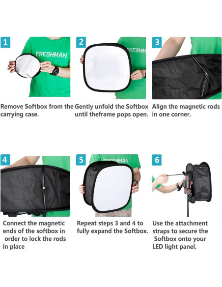 Softbox Neewer para Luz LED 660 - Difusor Plegable 41.4 cm Softbox Neewer para Luz LED 660 - Difusor Plegable 41.4 cm