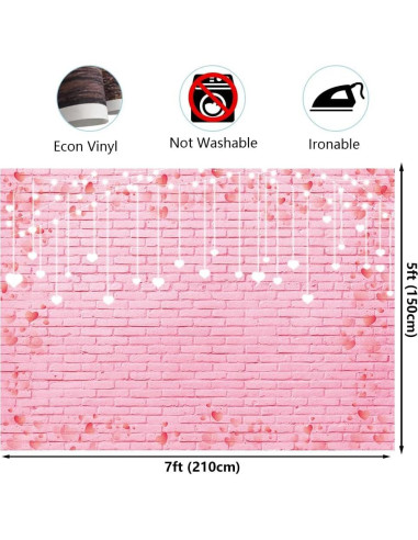 Fondo de Ladrillo Rosa Vinilo 210x150 cm para Fotografía