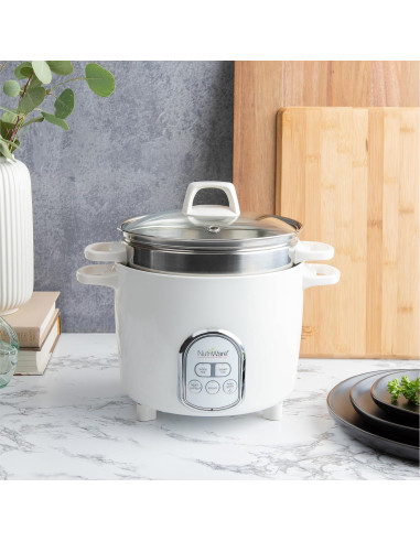 Cocedor de Arroz Digital Aroma NutriWare 14 Tazas Acero Inoxidable