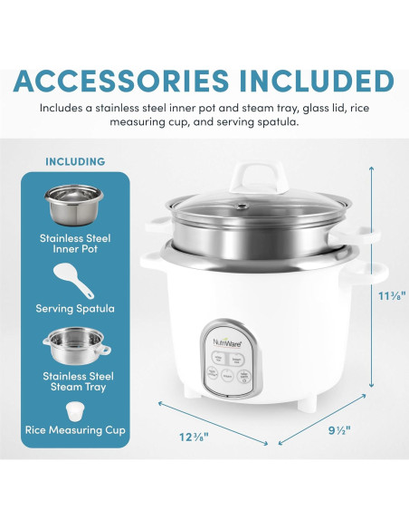 Cocedor de Arroz Digital Aroma NutriWare 14 Tazas Acero Inoxidable Cocedor de Arroz Digital Aroma NutriWare 14 Tazas Acero Inoxidable