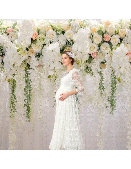 Fondo Fotográfico Floral Blanco 300x240 cm Qian para Eventos Fondo Fotográfico Floral Blanco 300x240 cm Qian para Eventos