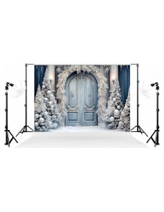 Fondo de Fotografía Navidad Kate 3x2m Azul Plateado