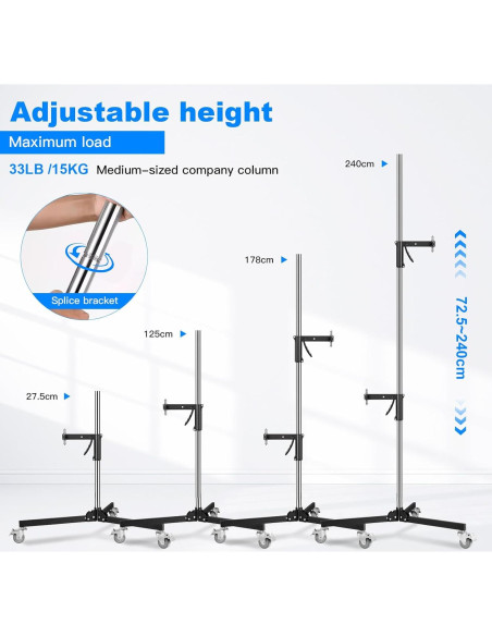 Soporte de Luz Pesado SUPON M20 con Ruedas y Brazo Ajustable Soporte de Luz Pesado SUPON M20 con Ruedas y Brazo Ajustable