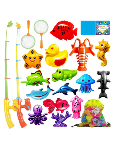 Juego de Pesca Magnética CozyBomB para Niños 15 Peces