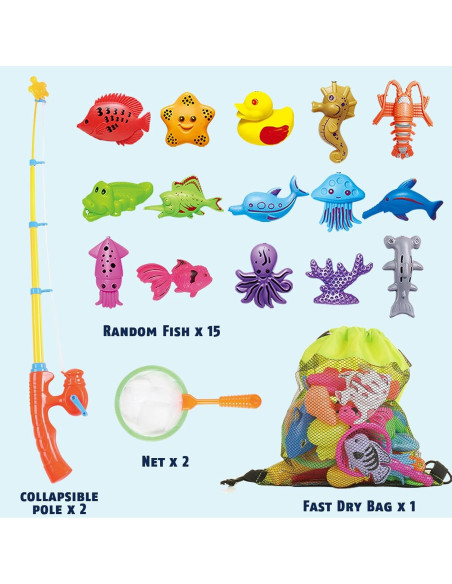 Juego de Pesca Magnética CozyBomB para Niños 15 Peces Juego de Pesca Magnética CozyBomB para Niños 15 Peces