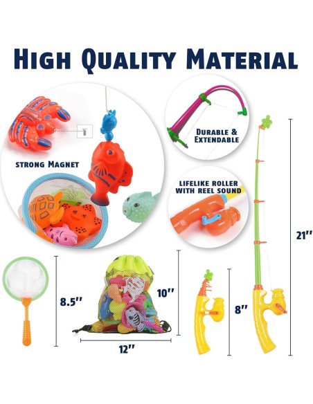 Juego de Pesca Magnética CozyBomB para Niños 15 Peces Juego de Pesca Magnética CozyBomB para Niños 15 Peces