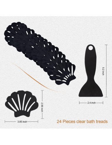 Pegatinas Antideslizantes Secopad para Bañera 24 PCS Negro