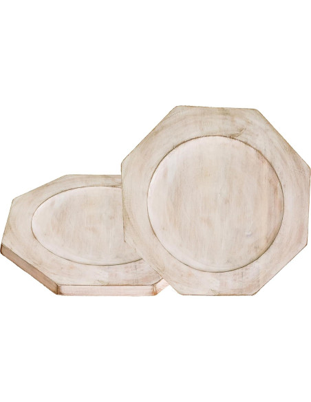 Conjunto de Platos Cargadores de Madera Alpha Living 33 cm - 2 Unidades Conjunto de Platos Cargadores de Madera Alpha Living 33 cm - 2 Unidades