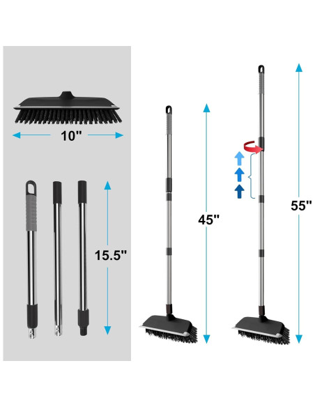 Cepillo de Fregar ITTAR 2-en-1 con Mango Extensible 134.62 cm Cepillo de Fregar ITTAR 2-en-1 con Mango Extensible 134.62 cm