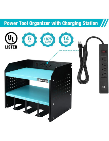Organizador de Herramientas DURATECH Montaje en Pared con Toma de Corriente 42.7cm