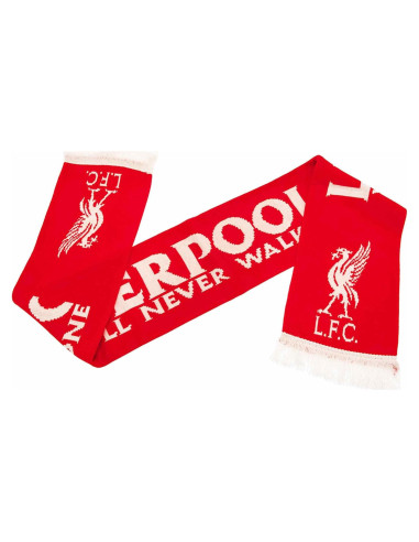 Bufanda Liverpool FC YNWA 100% Acrílico Rojo/Blanco