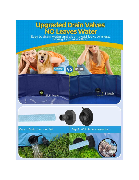 Piscina Plegable VISTOP 196cm para Perros y Niños Azul Piscina Plegable VISTOP 196cm para Perros y Niños Azul