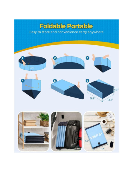 Piscina Plegable VISTOP 196cm para Perros y Niños Azul Piscina Plegable VISTOP 196cm para Perros y Niños Azul