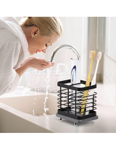 Soporte de Cepillo de Dientes Shinowa Acero Inoxidable 2 Ranuras