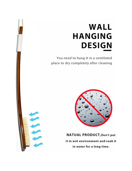 Cepillo de Baño ICANdOIT 45 cm Cerdas de Jabalí Antideslizante Cepillo de Baño ICANdOIT 45 cm Cerdas de Jabalí Antideslizante