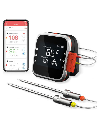 Termómetro de Carne Inalámbrico Bluetooth KT THERMO 2 Probes