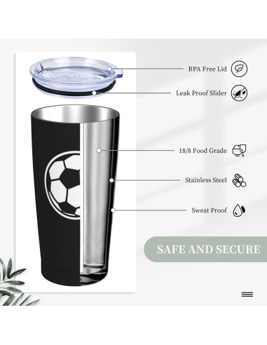 Vaso Aislado de Acero Inoxidable CHASOEA 600ml Fútbol
