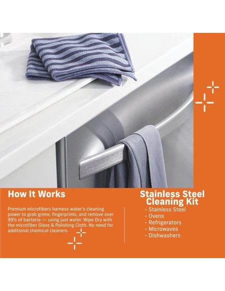 Kit de Limpieza E-Cloth para Acero Inoxidable - 2 Piezas Kit de Limpieza E-Cloth para Acero Inoxidable - 2 Piezas