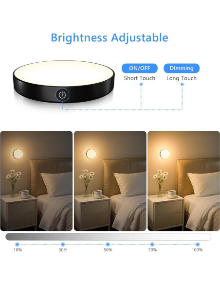 Ferswe Luz Táctil Regulable Recargable 1000mAh 3000K - 2 Piezas Ferswe Luz Táctil Regulable Recargable 1000mAh 3000K - 2 Piezas