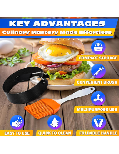 2 Piezas Anillos para Huevos Acero Inoxidable 7.34 cm