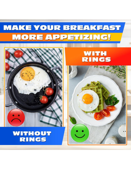 2 Piezas Anillos para Huevos Acero Inoxidable 7.34 cm 2 Piezas Anillos para Huevos Acero Inoxidable 7.34 cm