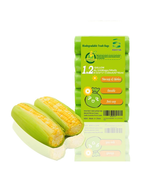 Mini Bolsas de Basura Biodegradables Inwaysin 6L 100 Unidades Verde Mini Bolsas de Basura Biodegradables Inwaysin 6L 100 Unidades Verde
