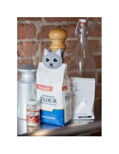 Clip de bolsa Kikkerland con sonido de gato gris 2