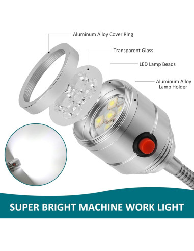 Luz de Trabajo LED Magnética Deeffe 5W Cuello de Cisne 550 Lúmenes