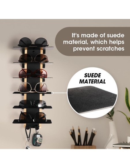 Organizador de Gafas de Sol J JACKCUBE DESIGN 6 Niveles Negro Organizador de Gafas de Sol J JACKCUBE DESIGN 6 Niveles Negro