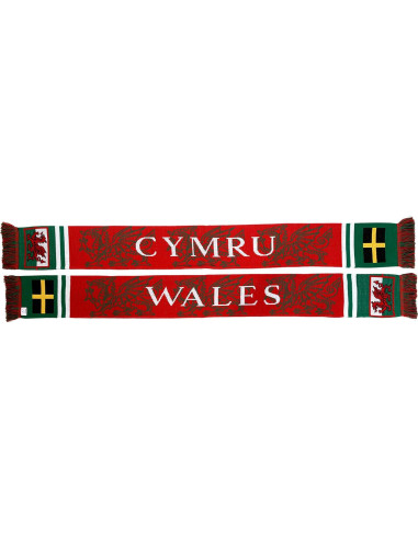 Bufanda de Fútbol Doble Cara Euroscarves Cymru Wales 145x18cm
